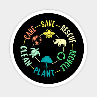 Save Bees Rescue Animals Recycle Plastic Earth Day 2025.. Magnet